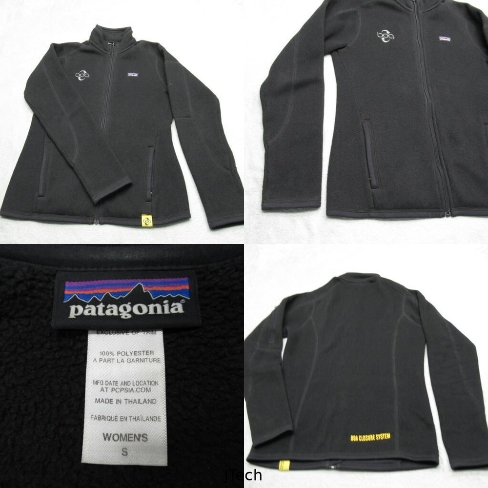Patagonia Jacket Women Small Black Better Sweater Full Zip Logo Outdoor Hiking
